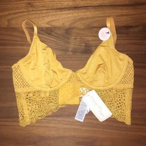 Forever 21 Mustard Lace Bra